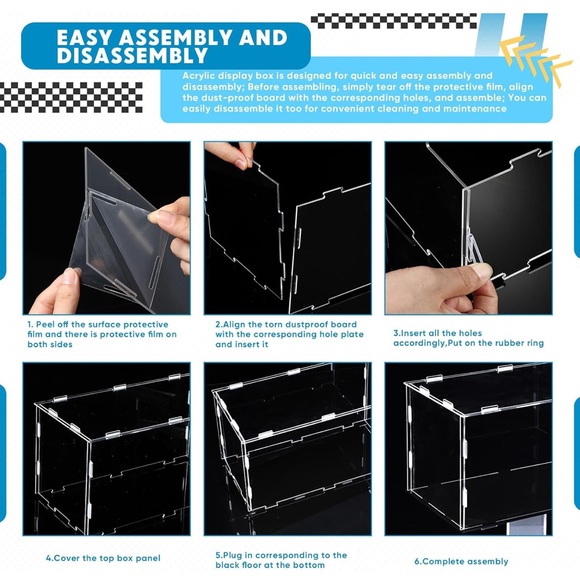 1 Pcs Clear Acrylic Display Case for 1:24 Model Car Requires Installation - Picture 4 of 8
